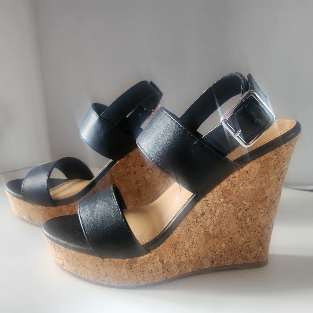 Sugar Black Women's Wedge Sandals
